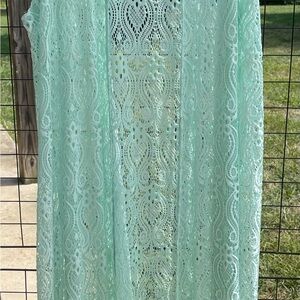 Mint Green Lace kimono